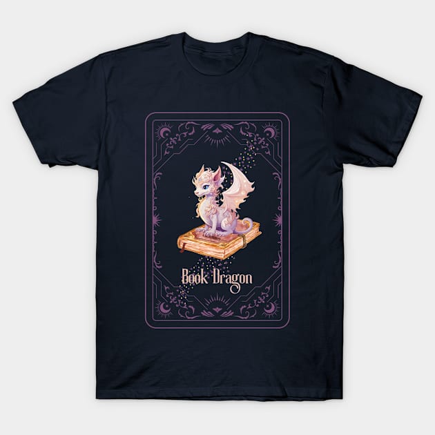 Book dragon tarot card T-Shirt by BosskaDesign